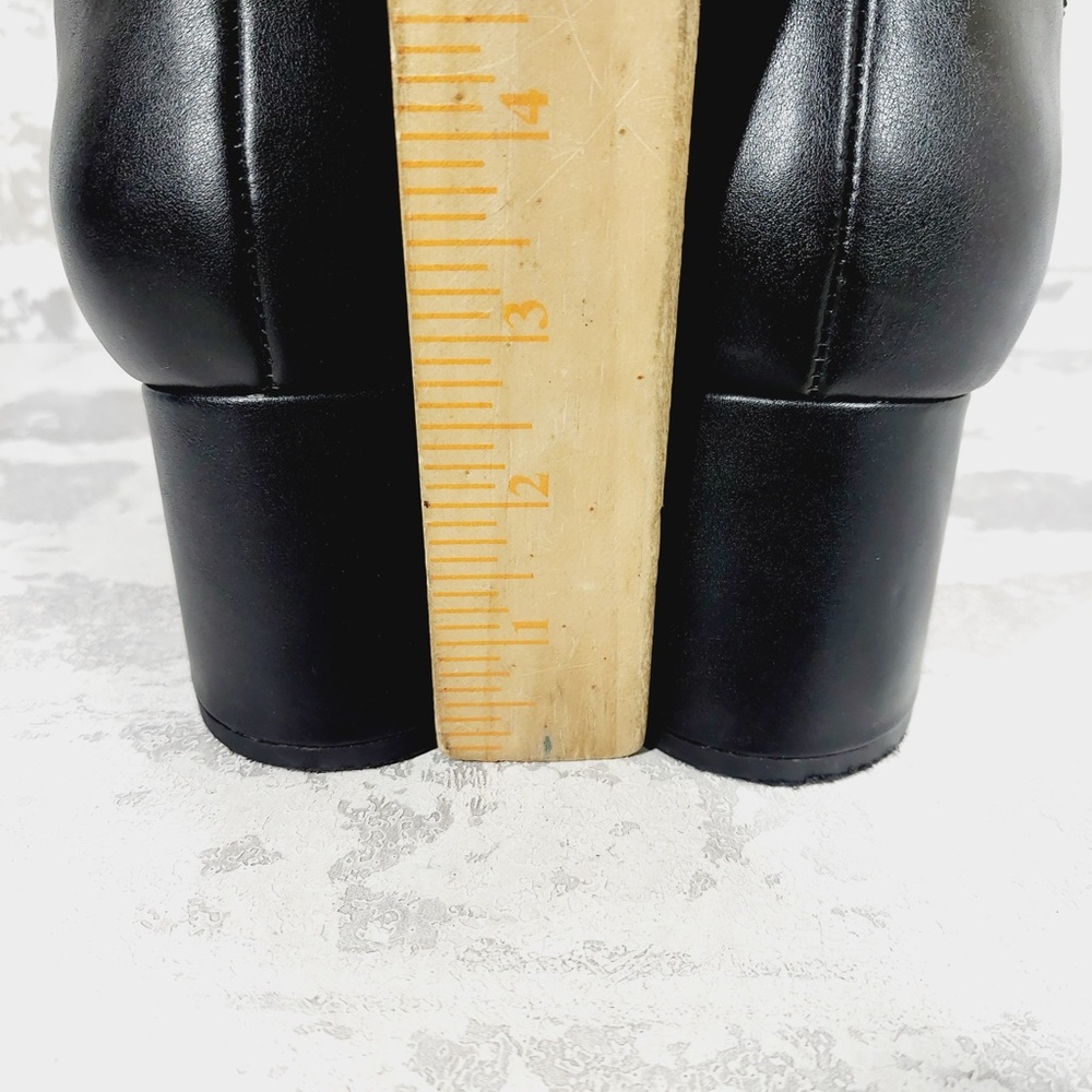 NEW Bella Vita Harp Black Leather Block Heel Square Toe Ankle Boots E836 - Picture 7 of 11
